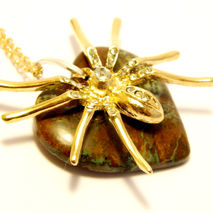 Necklace "The heart of Arachne", handmade decoration, gold color