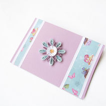 Lavender Flower Quilling Card, Quilling Birthday Card, Flower Co