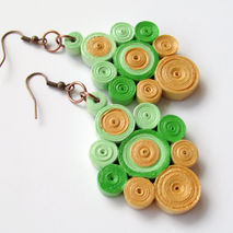 Quill Paper Earrings, Quilled Paper Dangle Earrings, Quilled Dan