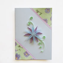 Pastel Flower Quilling Card, Quilling Birthday Card, Flower Gree