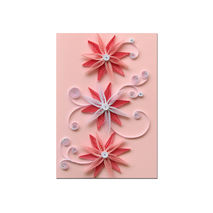 Ombre Pink Flower Quilling Card, Pastel Pink Birthday Card, Pink