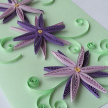 Ombre Purple Flower Quilling Card, Quilled Flower Birthday Card,