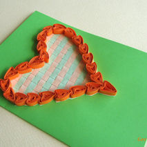 Quilling Love Heart Card, Valentine's Day Quilling Card, Quilled