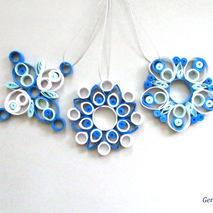 Christmas decoration Set of 3 Quilled Snowflakes, Quilling Chris