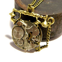 Steampunk necklace "Retro telephone", retro handset, antique han