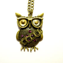 Steampunk necklace "Cardinal Owl", steampunk owl, glasses chain,