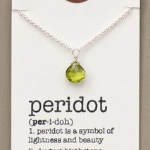August Birthstone Necklace. Peridot