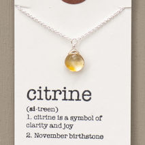 November Birthstone Necklace, Citrine