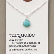 December Birthstone Necklace, Turquoise
