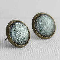 Storm Clouds Post Earrings in Antique Bronze