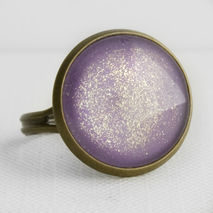 Amethyst Gold Adjustable Cocktail Ring in Antique Bronze