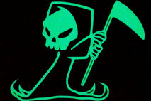 Grim Reaper Glow in the Dark Sticker / Decal - Great for Smartph