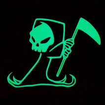 Grim Reaper Glow in the Dark Sticker / Decal - Great for Smartph