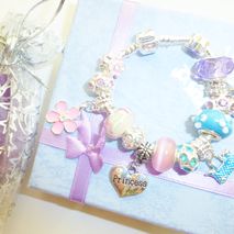 Princess charm bracelet childs choose size & gift pouch or box