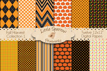 Fall Harvest Collection #1 Set of 12 Digital Papers