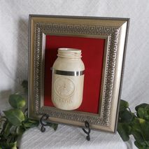 Framed hanging Mason jar