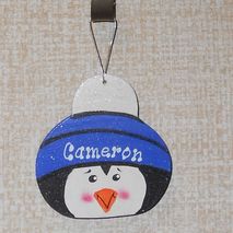 Personalized Wooden Penguin Ornament