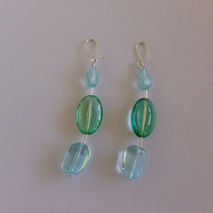 AQUA GREEN EARRINGS / BRIDAL JEWELRY / SILVER DANGLE EARRINGS