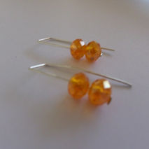 ORANGE SILVER EARRINGS / BRIDAL JEWELRY / SILVER DANGLE EARRINGS