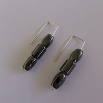 HEMATITE SILVER EARRINGS / BRIDAL JEWELRY / DANGLE EARRINGS