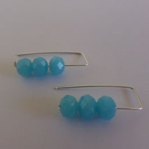 AQUA SILVER EARRINGS / BRIDAL JEWELRY / SILVER DANGLE EARRINGS