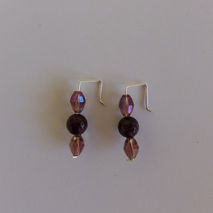 PURPLE SILVER EARRINGS / BRIDAL JEWELRY / SILVER DANGLE EARRINGS