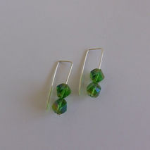 GREEN SILVER EARRINGS / BRIDAL JEWELRY / SILVER DANGLE EARRINGS