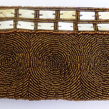 BRONZE CLUTCH PURSE / BEAD ACCESSORIES / WOMENS PURSE