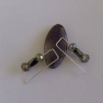 VIOLET HEMATITE EARRINGS / BRIDAL JEWELRY / SILVER EARRINGS