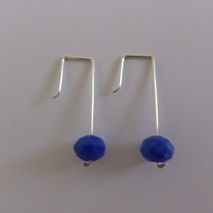 BLUE SILVER EARRINGS / BRIDAL JEWELRY / SILVER DANGLE EARRINGS