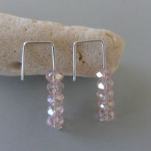 PINK SILVER EARRINGS / BRIDAL JEWELRY / SILVER DANGLE EARRINGS