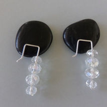 CLEAR SILVER EARRINGS / BRIDAL JEWELRY / SILVER DANGLE EARRINGS