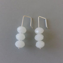 WHITE SILVER EARRINGS / BRIDAL JEWELRY / SILVER DANGLE EARRINGS