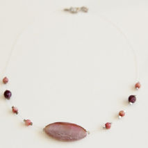 PINK AGATE NECKLACE / WEDDING JEWELRY / BRIDE BRIDESMAID