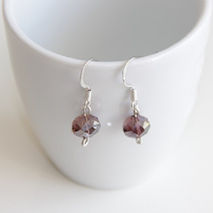 VIOLET SILVER EARRINGS / BRIDAL JEWELRY / SILVER DANGLE EARRINGS