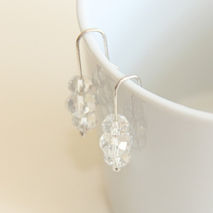 CLEAR SILVER EARRINGS / BRIDAL JEWELRY / SILVER DANGLE EARRINGS