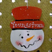 Wooden Snowman Ornament Personalized