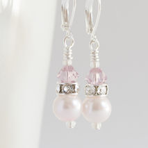 Swarovski Pink Bridal Earrings