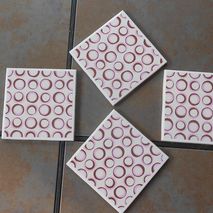 Pink and Brown Coasters - Set of Four