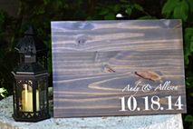 Rustic Wood Slab Guest Book