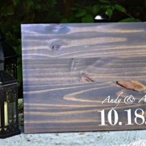 Rustic Wood Slab Guest Book