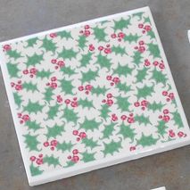 Holly Coasters - Set of Four - Christmas Decor