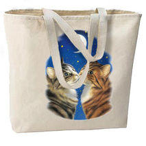 Moonlight Kiss Cats New Jumbo Tote Bag, Excellent All Purpose Us