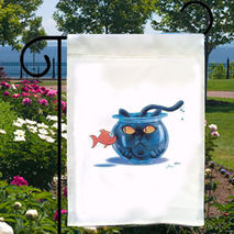 Something's Fishy Cat New Small Garden Yard Flag