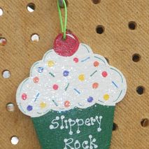 Wooden Cupcake Ornament - Great for Party Favors