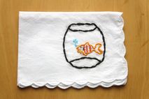 Fake Pet Goldfish Embroidered Gift Handkerchief