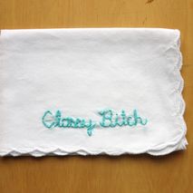 Classy Bitch Funny Embroidered Handkerchief