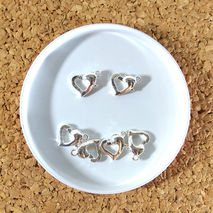 Lobster Clasps Silver Plated Love Heart, Nickel Free Jewelry Fin