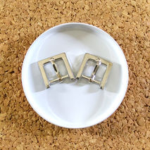 Sall Thin Belt  Buckle Square Silvery Metal Findings
