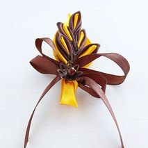 Wedding Groom Boutonniere, Groomsmen Kanzashi Lapel Pin